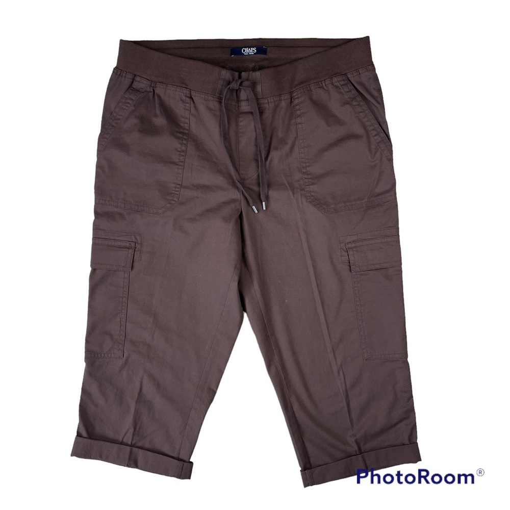 Chaps Size Medium Women’s Cargo Pants Capri Brown Casual Comfort